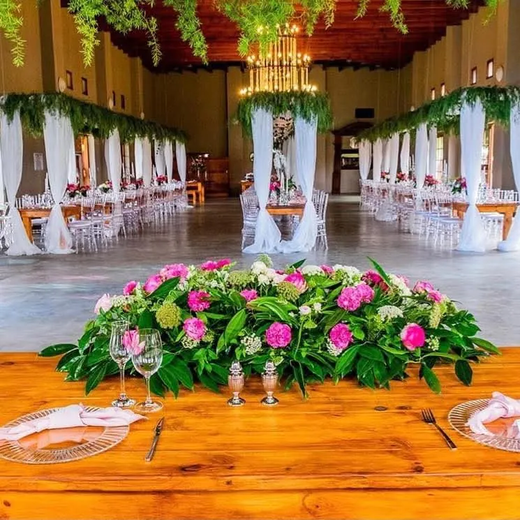 Reception hall with flowers